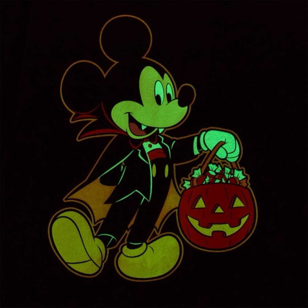 *DISNEY* Mickey Mouse Back to Front Glow-in-the-Dark Halloween T-Shirt for Woman - Picture 3 of 6